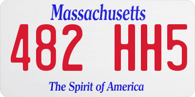 MA license plate 482HH5