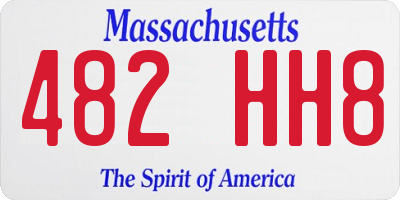 MA license plate 482HH8