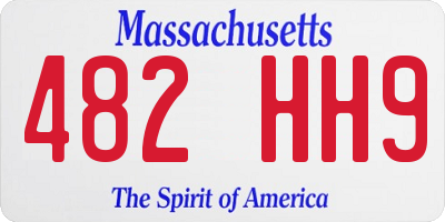 MA license plate 482HH9