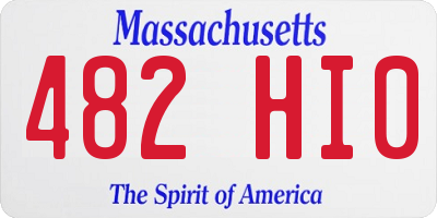 MA license plate 482HI0