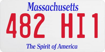 MA license plate 482HI1