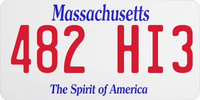 MA license plate 482HI3