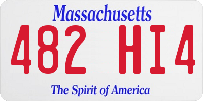 MA license plate 482HI4