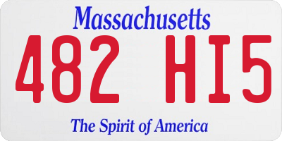 MA license plate 482HI5