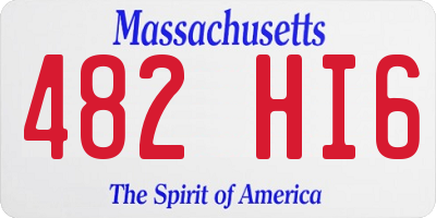 MA license plate 482HI6