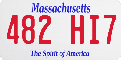 MA license plate 482HI7