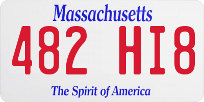 MA license plate 482HI8