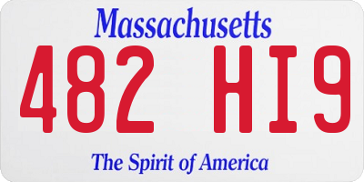 MA license plate 482HI9