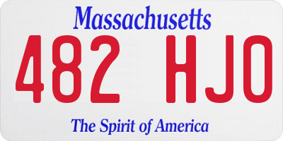 MA license plate 482HJ0