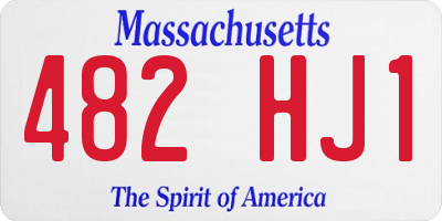MA license plate 482HJ1