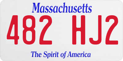 MA license plate 482HJ2