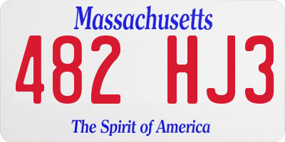 MA license plate 482HJ3