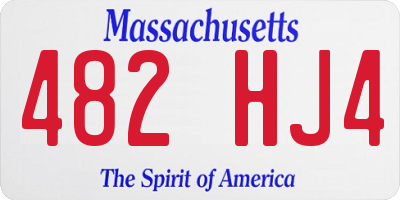 MA license plate 482HJ4