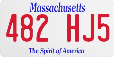 MA license plate 482HJ5