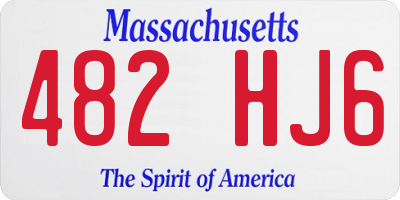 MA license plate 482HJ6