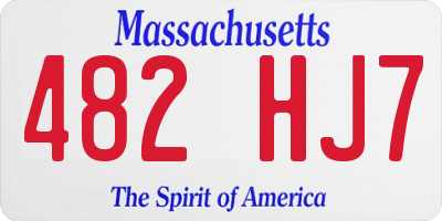 MA license plate 482HJ7