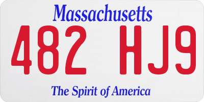 MA license plate 482HJ9
