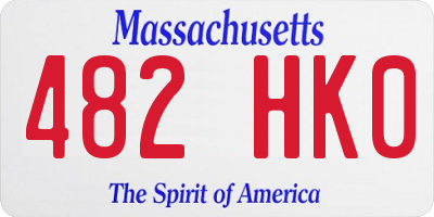 MA license plate 482HK0