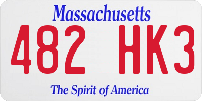 MA license plate 482HK3