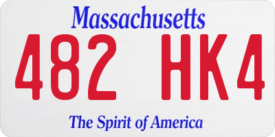 MA license plate 482HK4
