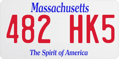 MA license plate 482HK5