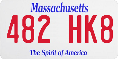 MA license plate 482HK8