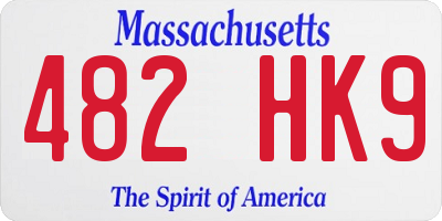 MA license plate 482HK9