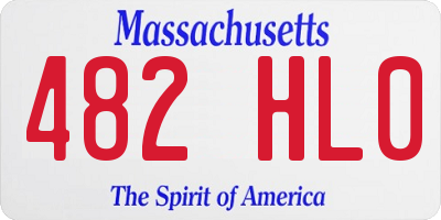 MA license plate 482HL0