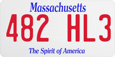 MA license plate 482HL3