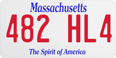 MA license plate 482HL4