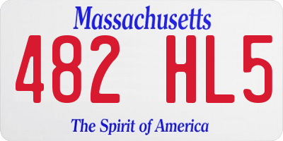 MA license plate 482HL5
