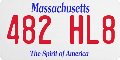 MA license plate 482HL8
