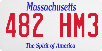 MA license plate 482HM3