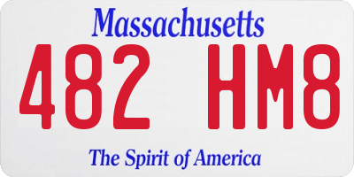 MA license plate 482HM8