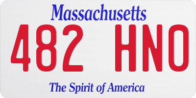 MA license plate 482HN0