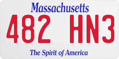 MA license plate 482HN3