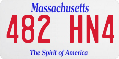 MA license plate 482HN4