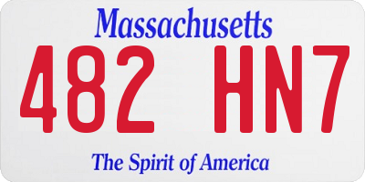 MA license plate 482HN7