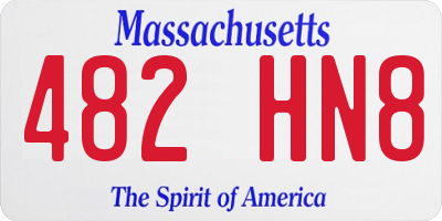 MA license plate 482HN8