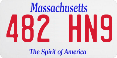 MA license plate 482HN9