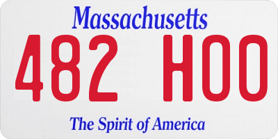 MA license plate 482HO0