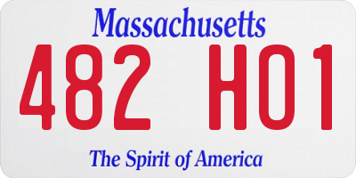 MA license plate 482HO1