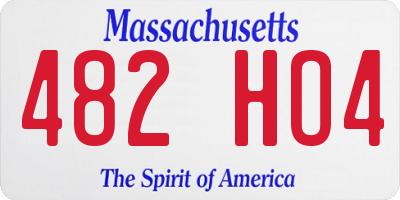 MA license plate 482HO4