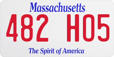 MA license plate 482HO5