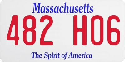 MA license plate 482HO6