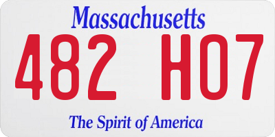 MA license plate 482HO7