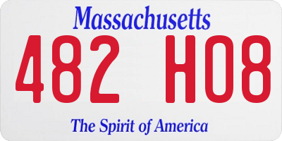 MA license plate 482HO8