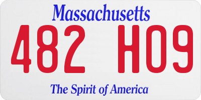 MA license plate 482HO9