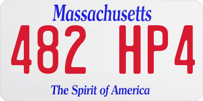 MA license plate 482HP4