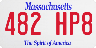 MA license plate 482HP8